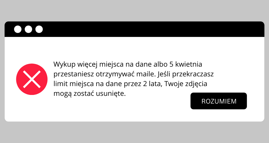 wykup więcej miejsca na dane Google